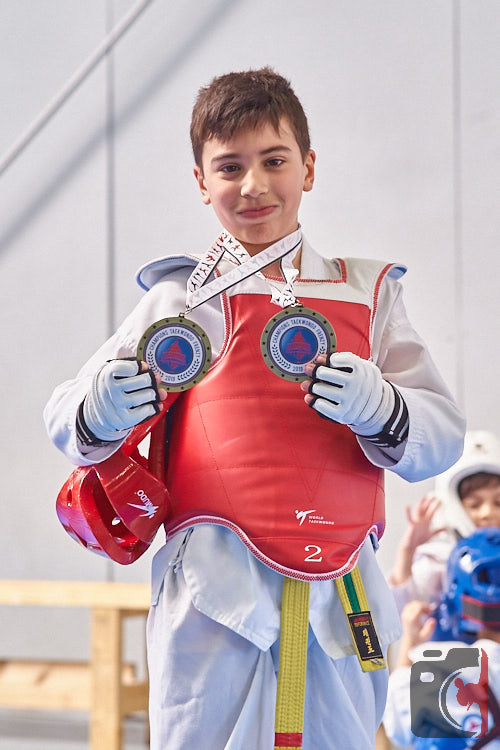 a boy won two medals for sparring